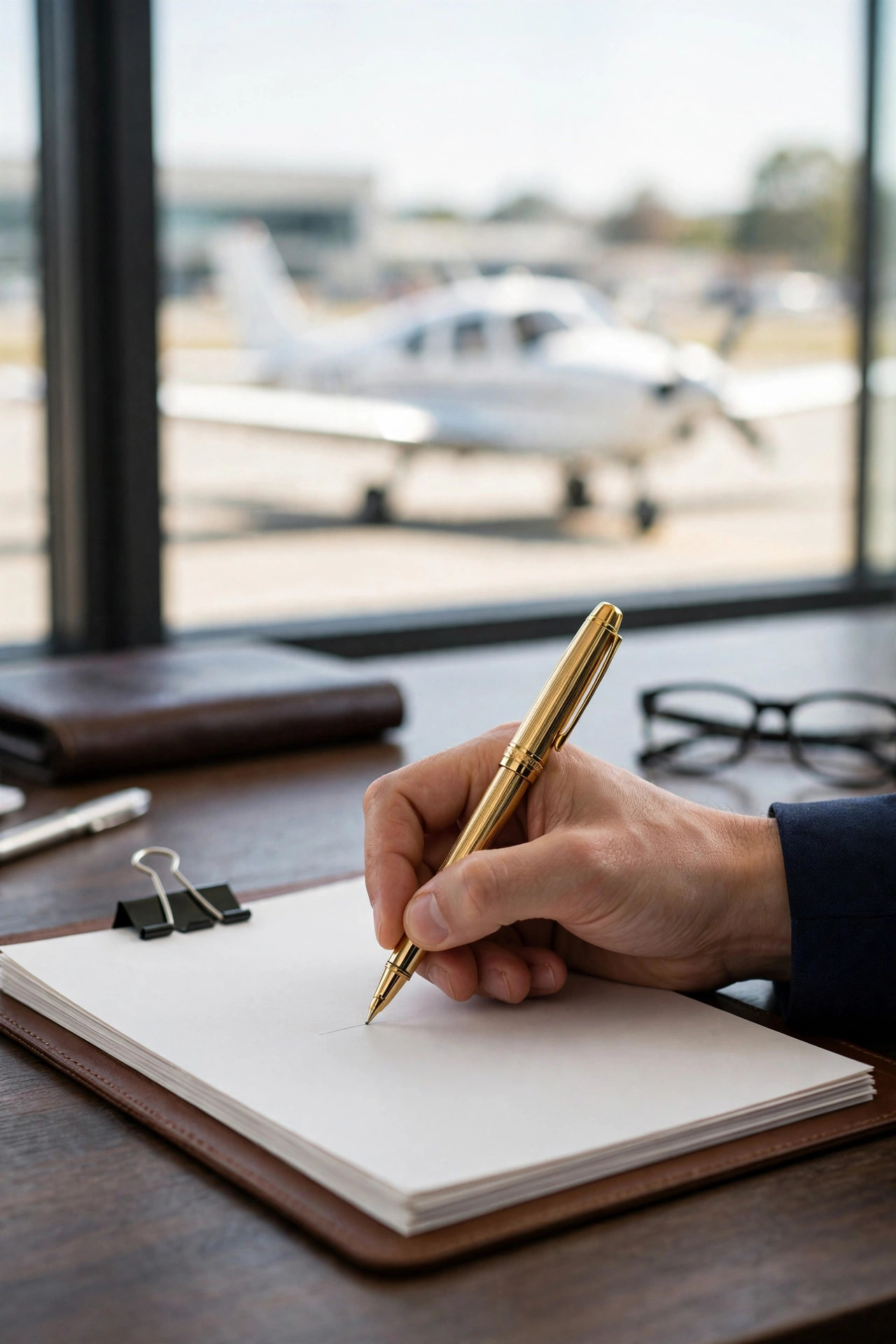 Signing aircraft purchase documents